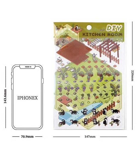 Soft and Warm Breezes DIY 3D Scene Stickers 4 Cute Miniature Scenes