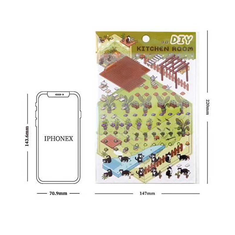 Soft and Warm Breezes DIY 3D Scene Stickers 4 Cute Miniature Scenes