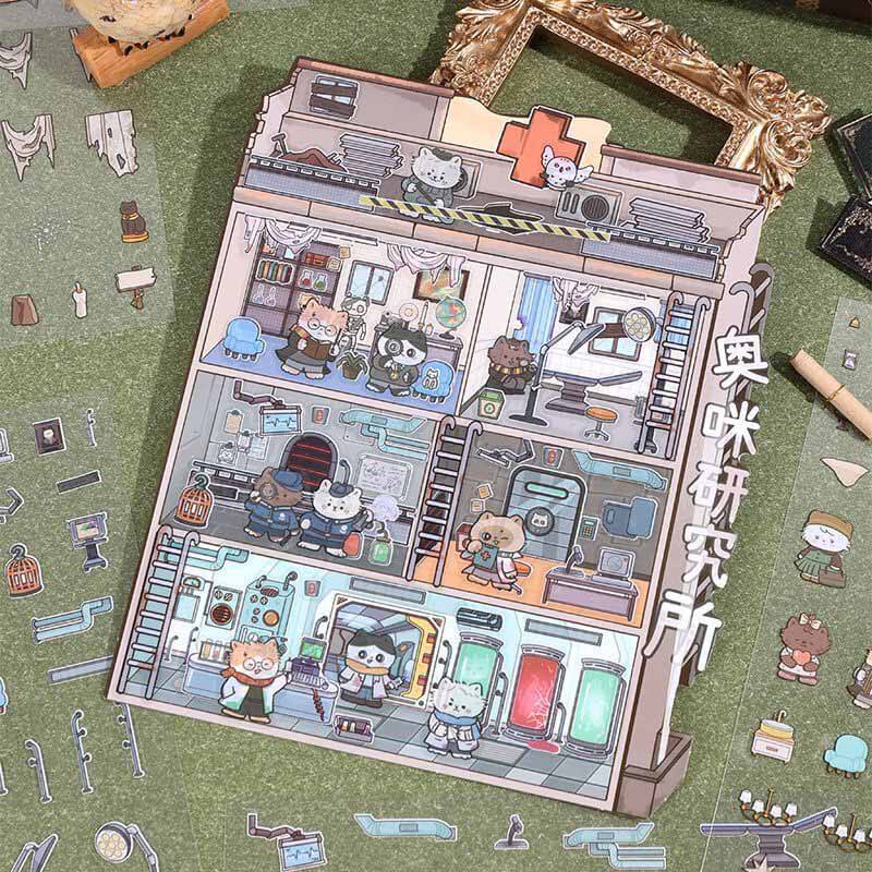 The Curious Society DIY 3D Scene Stickers 4 Cute Miniature Scenes
