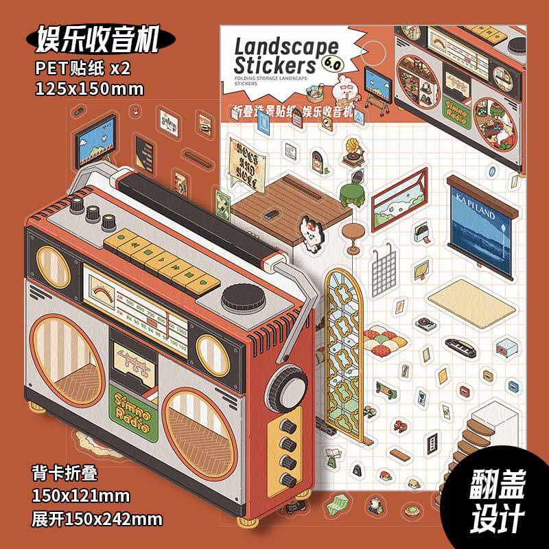 Moments & Moods DIY 3D Scene Stickers 4 Cute Miniature Scenes