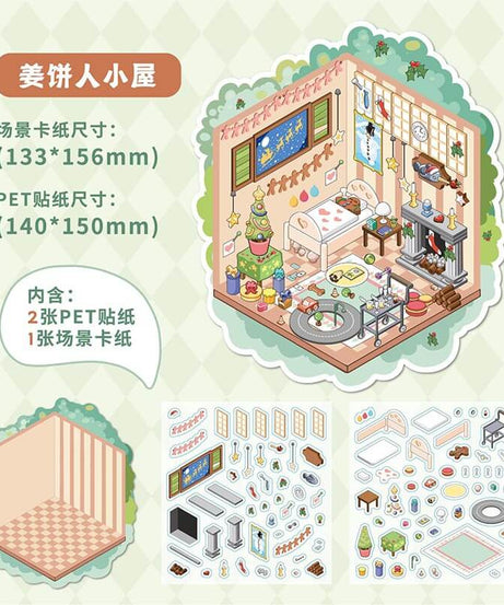 Sweet Little Escapes DIY 3D Scene Stickers 4 Cute Miniature Scenes