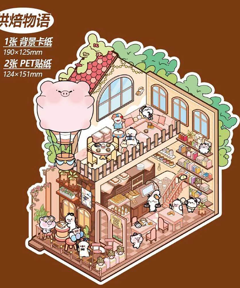 Cute Store 2.0 DIY 3D Scene Stickers 4 Cute Miniature Scenes