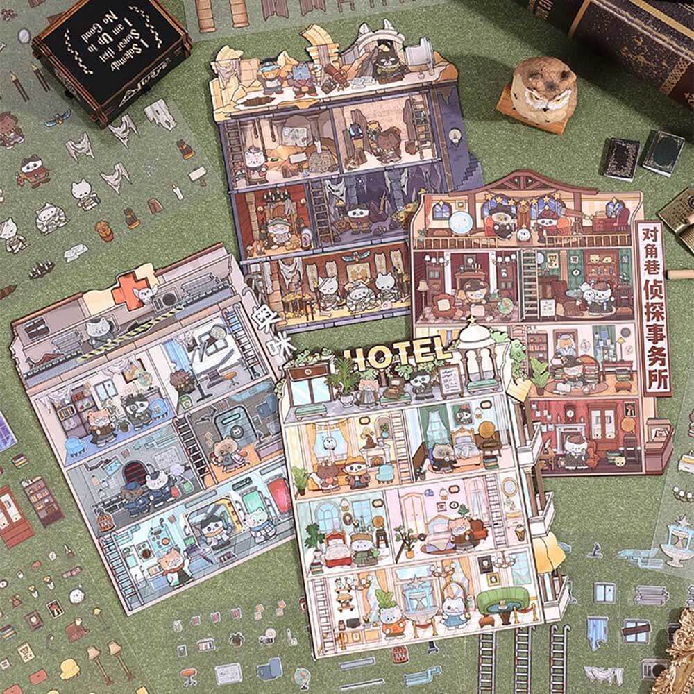 The Curious Society DIY 3D Scene Stickers 4 Cute Miniature Scenes