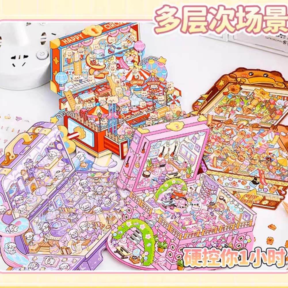 Toybox World DIY 3D Sticker Collection 4 Cute Miniature Scenes