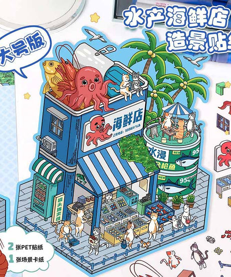 Seafood Restaurant DIY 3D Scene Stickers -  Lovely Miniature Scenes