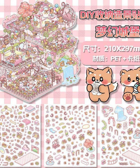 Dream World DIY 3D Scene Stickers 4 Cute Miniature Scenes