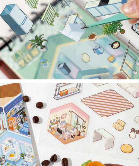 Tiny Wonderland 4 Micro-Diorama Collector's Pack DIY 3D Scene Stickers - Miniature Scenes