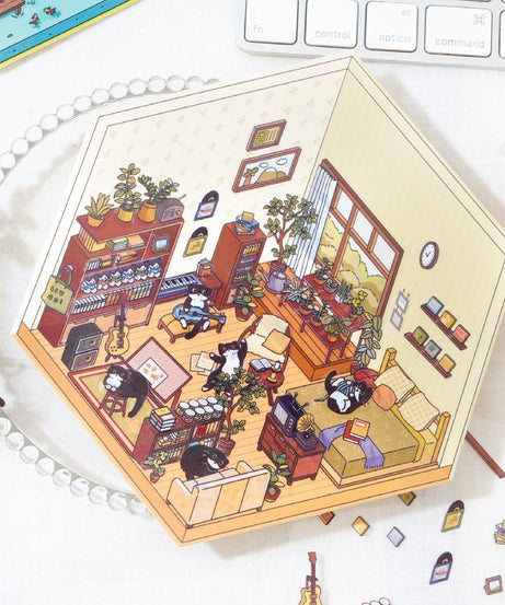 Soft and Warm Breezes DIY 3D Scene Stickers 4 Cute Miniature Scenes
