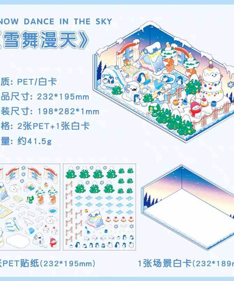 Fantasy Seasons DIY 3D Sticker Collection 4 Cute Miniature Scenes