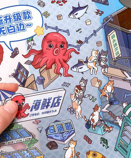 Seafood Restaurant DIY 3D Scene Stickers -  Lovely Miniature Scenes