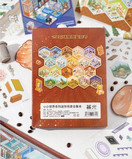 Tiny Wonderland 4 Micro-Diorama Collector's Pack DIY 3D Scene Stickers - Miniature Scenes
