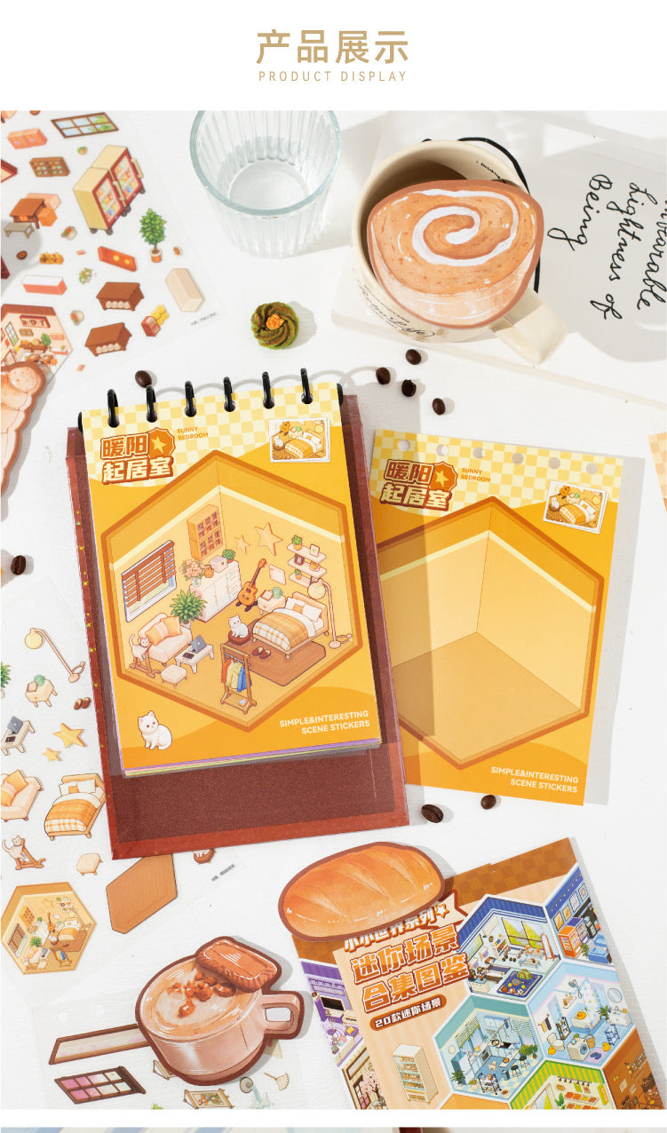 Tiny Wonderland 4 Micro-Diorama Collector's Pack DIY 3D Scene Stickers - Miniature Scenes