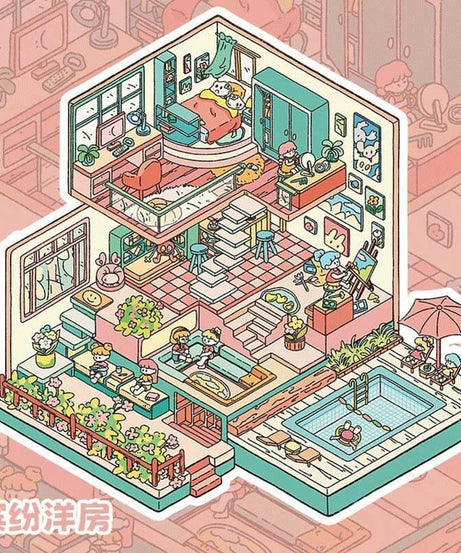 Party Shop DIY 3D Scene Stickers 4 Cute Miniature Scenes
