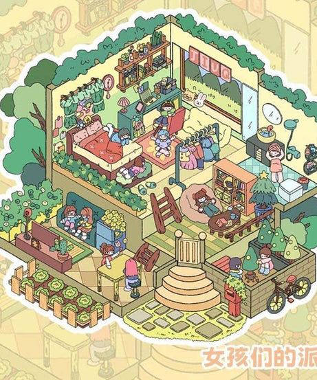 Party Shop DIY 3D Scene Stickers 4 Cute Miniature Scenes
