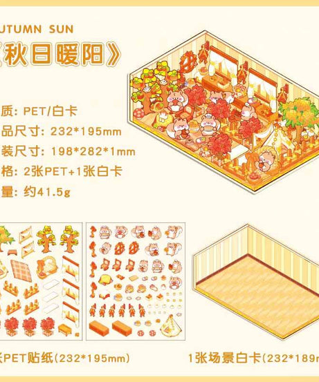 Fantasy Seasons DIY 3D Sticker Collection 4 Cute Miniature Scenes