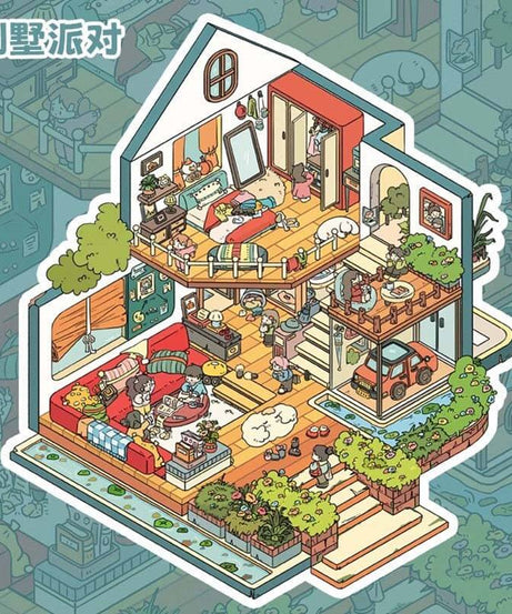 Party Shop DIY 3D Scene Stickers 4 Cute Miniature Scenes