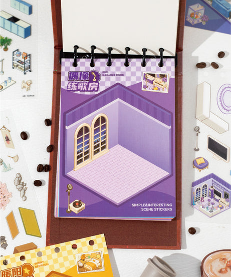Tiny Wonderland 4 Micro-Diorama Collector's Pack DIY 3D Scene Stickers - Miniature Scenes