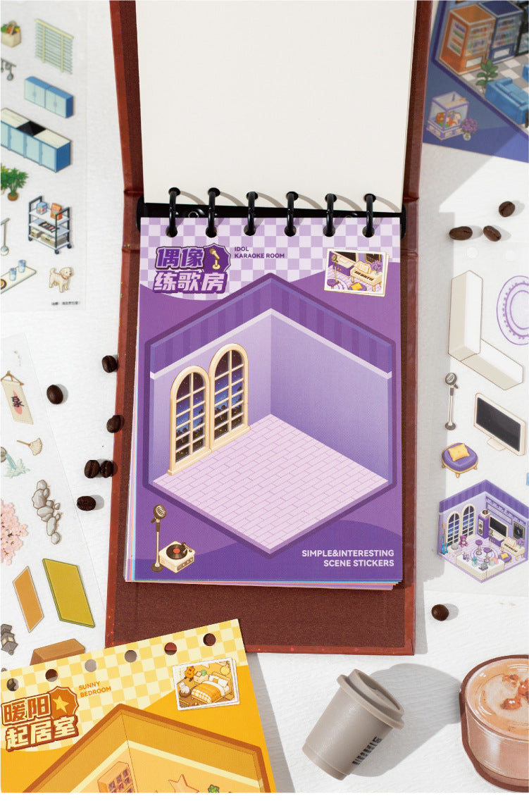 Tiny Wonderland 4 Micro-Diorama Collector's Pack DIY 3D Scene Stickers - Miniature Scenes