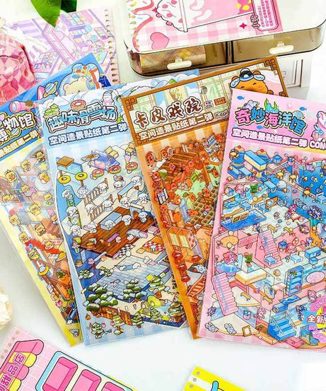 World Space DIY 3D Sticker Collection 4 Cute Miniature Scenes