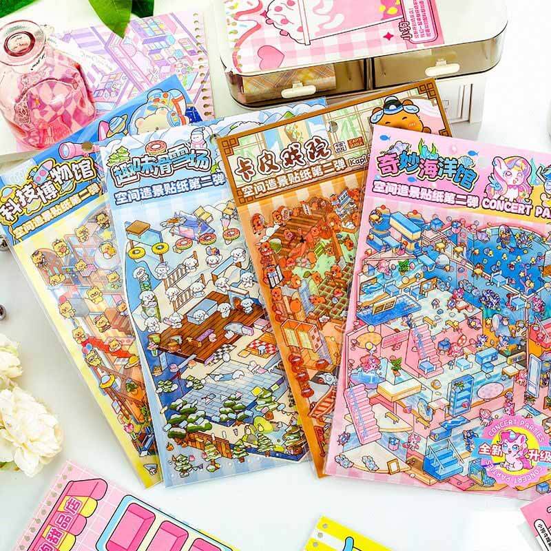 World Space DIY 3D Sticker Collection 4 Cute Miniature Scenes