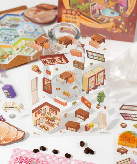 Tiny Wonderland 4 Micro-Diorama Collector's Pack DIY 3D Scene Stickers - Miniature Scenes