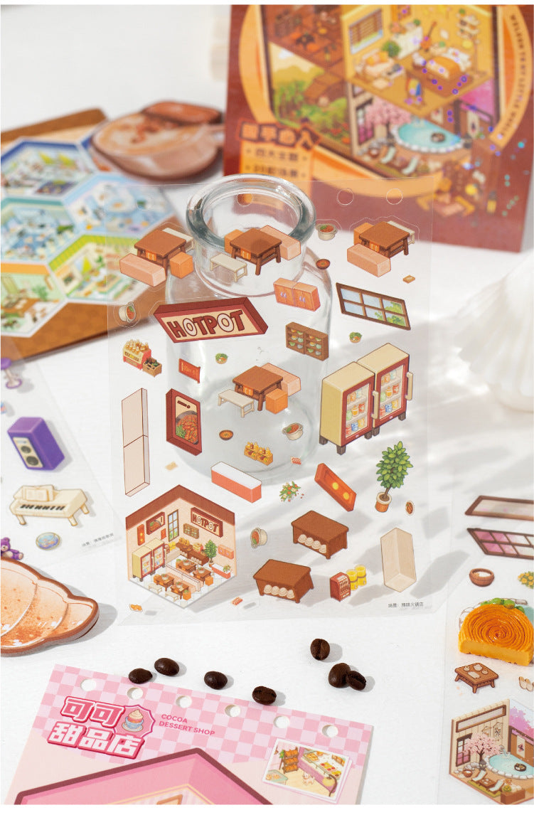 Tiny Wonderland 4 Micro-Diorama Collector's Pack DIY 3D Scene Stickers - Miniature Scenes