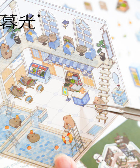 Storybook Bakery 3D Sticker Scene: Gingerbread Cottage Diorama