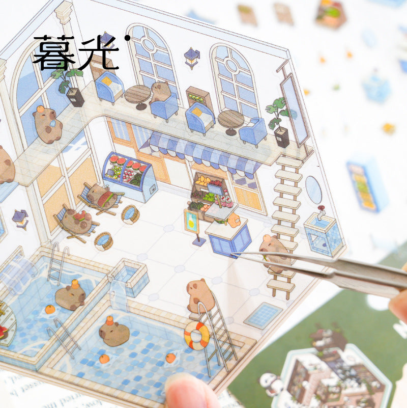 Storybook Bakery 3D Sticker Scene: Gingerbread Cottage Diorama