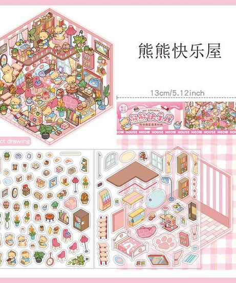 Sweet Moments DIY 3D Scene Stickers 4 Cute Miniature Scenes