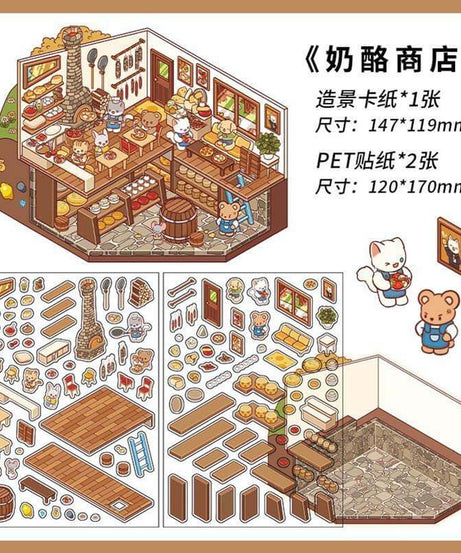 Farm Orchard DIY 3D Scene Stickers - 4 Cute Miniature Scenes