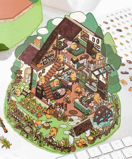 Fun House DIY 3D Scene Stickers 2 Cute Miniature Scenes