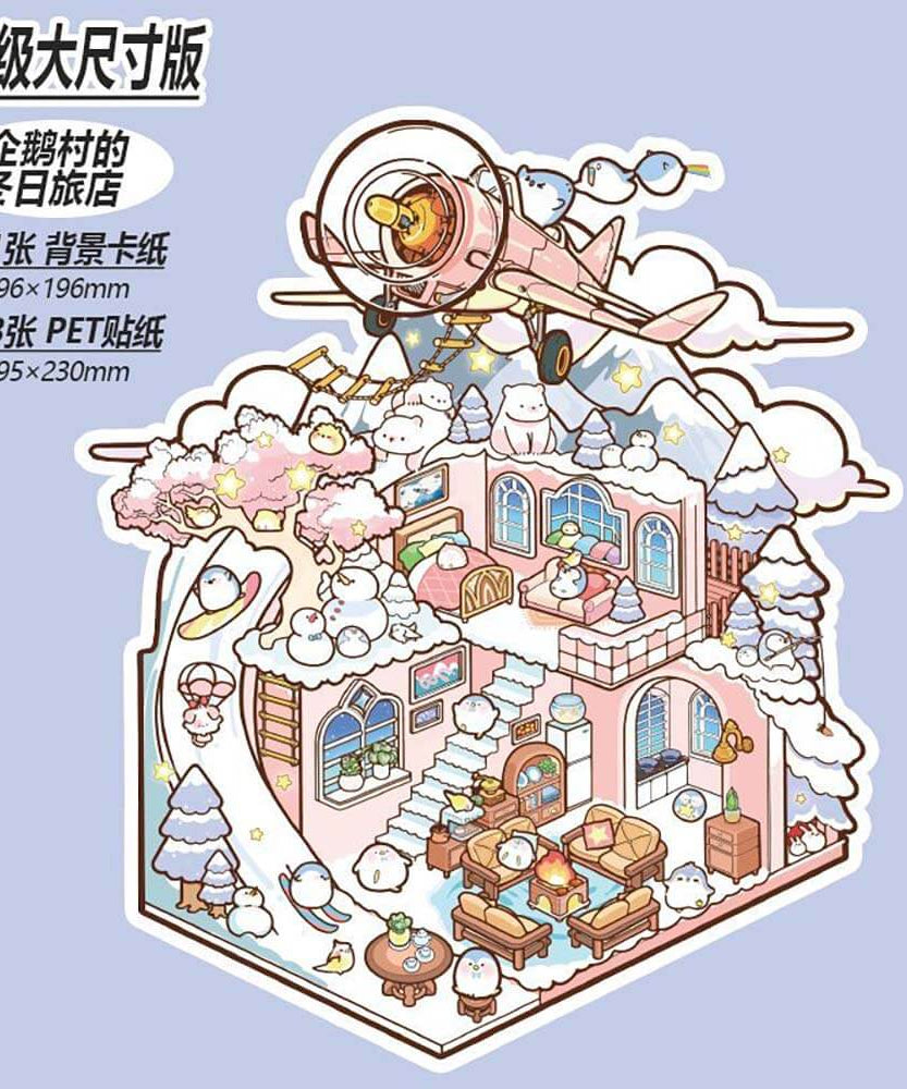 Interesting Landscape DIY 3D Scene Stickers 4 Cute Miniature Scenes