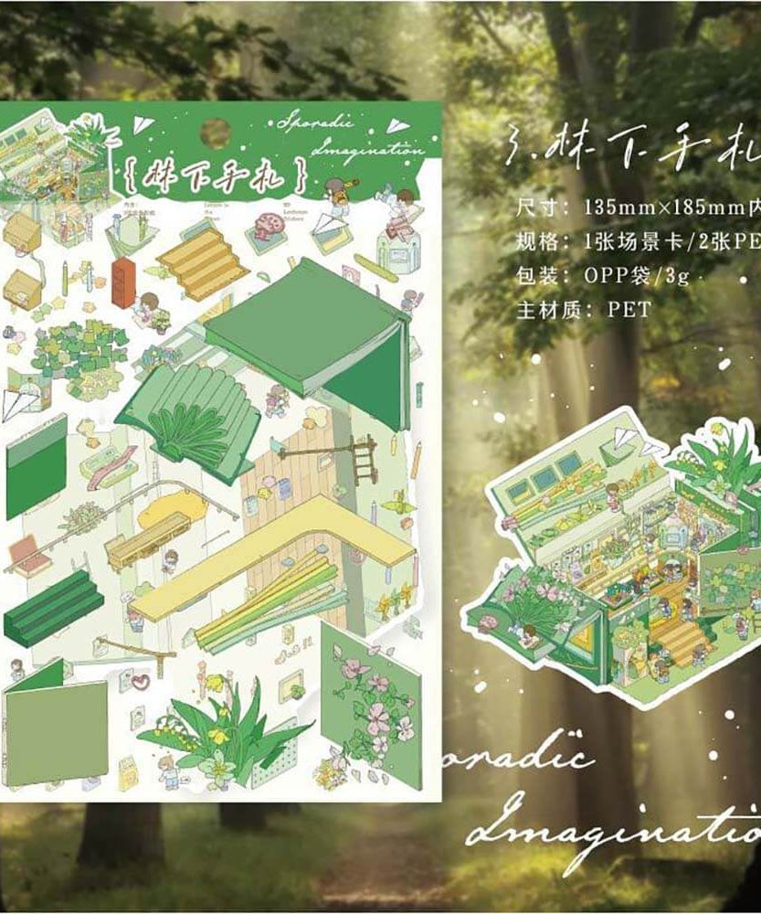 Eternal Reverie DIY 3D Scene Stickers 4 Cute Miniature Scenes