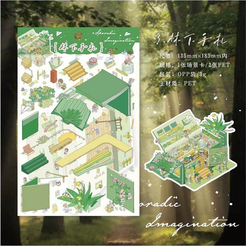 Eternal Reverie DIY 3D Scene Stickers 4 Cute Miniature Scenes