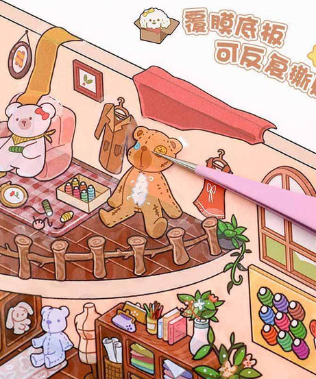 Cozy Lifestyle 3D Scene Stickers 4 Cute Miniature Scenes