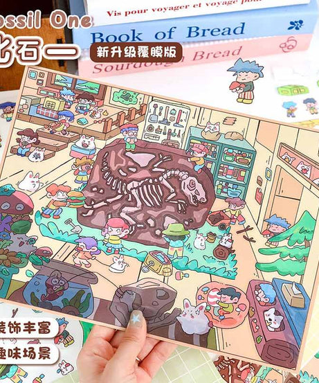 Archaeology Series DIY 3D Scene Stickers Lovely 2 Miniature Scenes