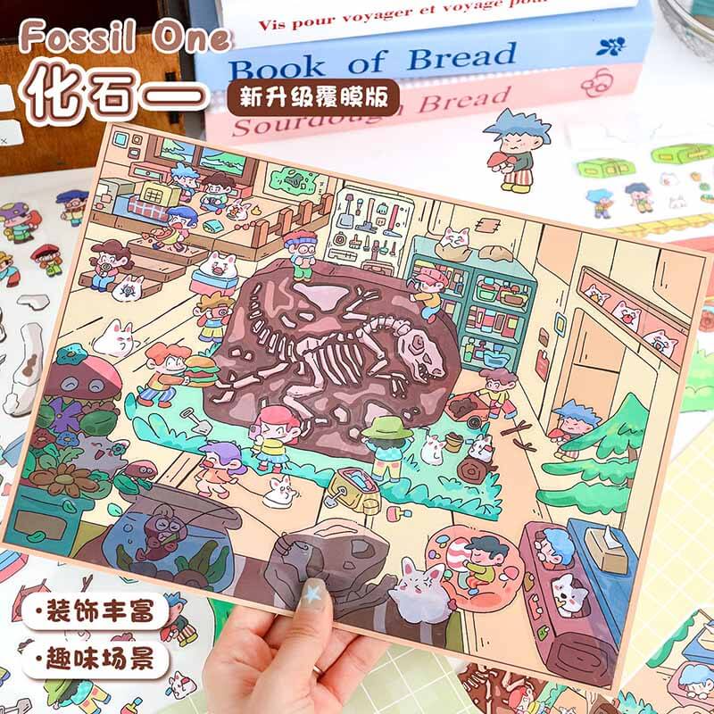 Archaeology Series DIY 3D Scene Stickers Lovely 2 Miniature Scenes