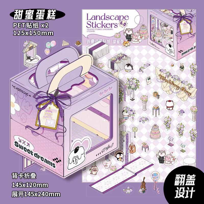 Moments & Moods DIY 3D Scene Stickers 4 Cute Miniature Scenes