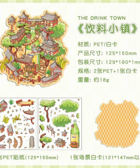 Urban Escape DIY 3D Scene Stickers 4 Lovely Miniature Scenes