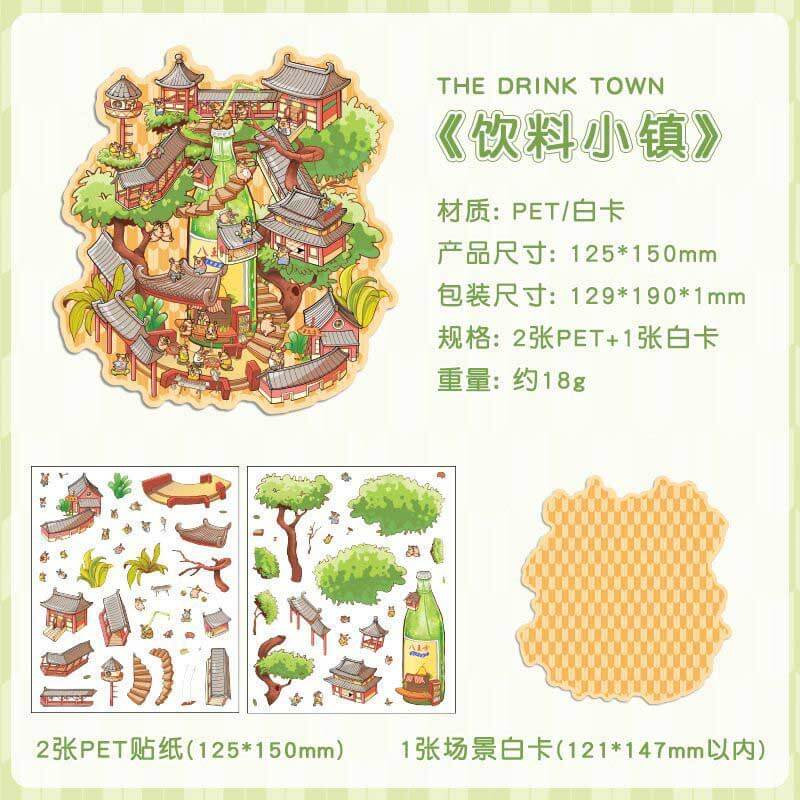 Urban Escape DIY 3D Scene Stickers 4 Lovely Miniature Scenes