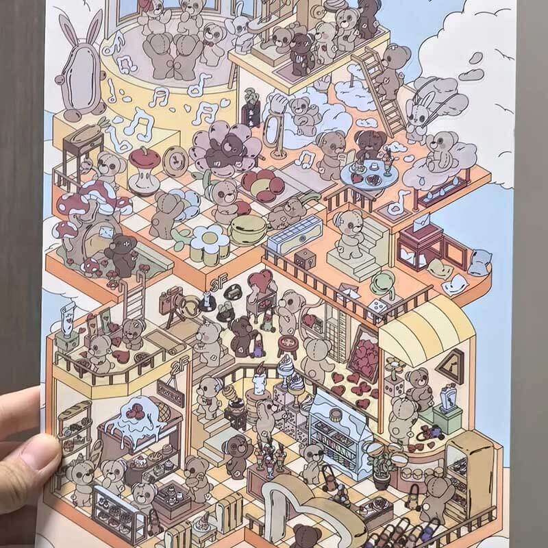 The Happy Hub DIY 3D Scene Stickers 2 Cute Miniature Scenes