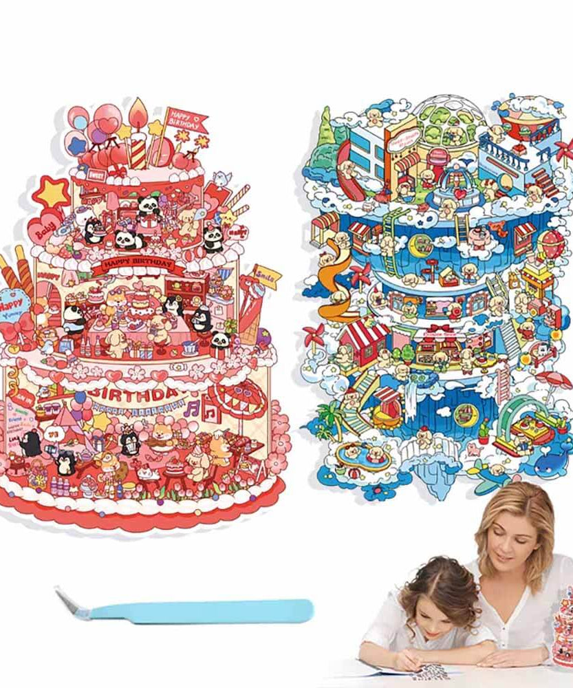 Sky City DIY 3D Scene Stickers 2 Cute Miniature Scenes