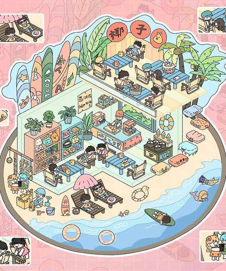 Gourmet Collection DIY 3D Scene Stickers - 4 Cute Miniature Scenes
