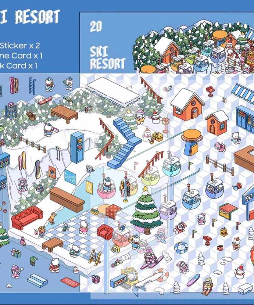 Carnival Collection Scene Stickers 4 Cute Miniature Scenes