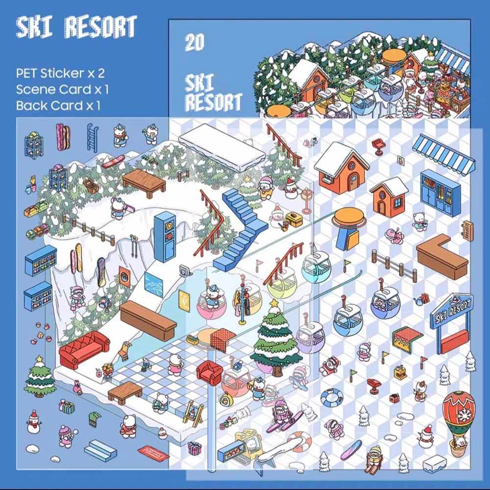 Carnival Collection Scene Stickers 4 Cute Miniature Scenes