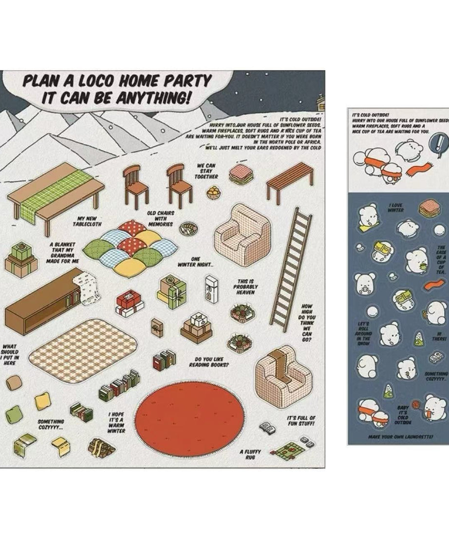 DIY 3D Sticker Scene,Make Your Own Baking Shop|Fresh Market|Bookstore|Laundry