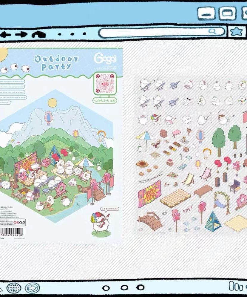 DIY 3D Sticker Scenes! Outdoor Party|Halloween|Apartment|Bakery Shop