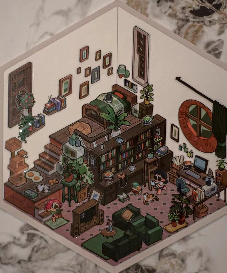 Create Dream 3D Tree House Sticker Scene DIY Miniature Scene