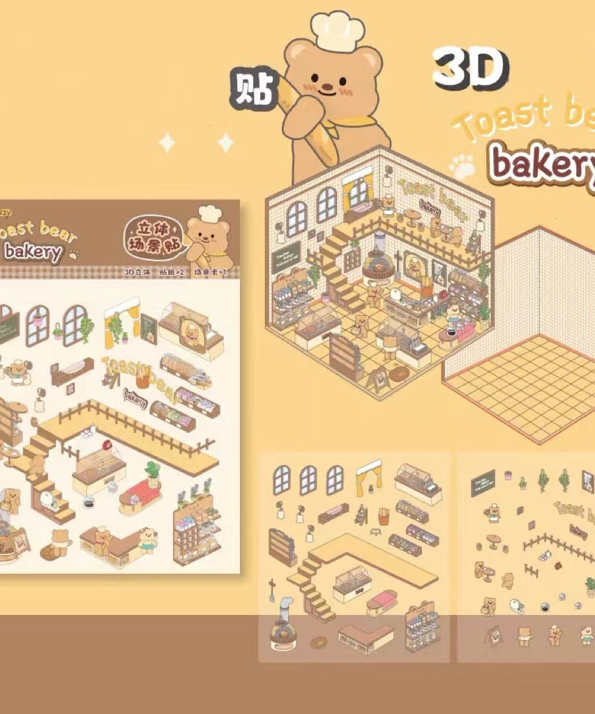 Create Adorable Sticker Scenes with Dog-Themed Bakery Shop | Market