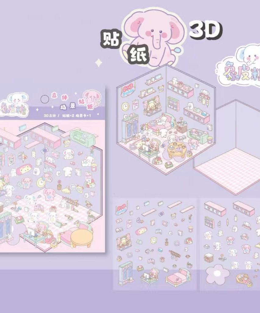 Create Adorable Sticker Scenes with Dog-Themed Bakery Shop | Market